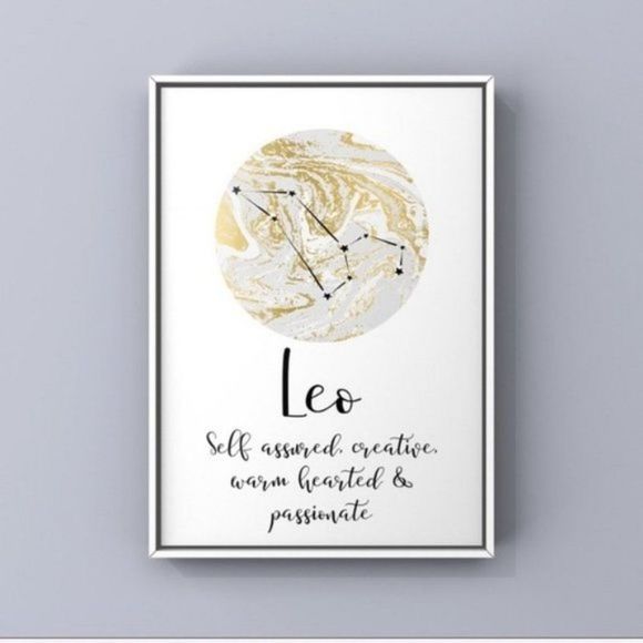 Leo zodiac signs modern constellation art prints - Picture 1 of 2